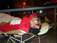 Sleeping On The Strip In Vegas To See Sammy-36 degrees out. 